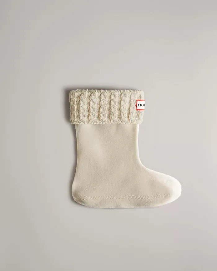 Hunter Kids Recycled Mini Cable Knitted Cuff Boot Socks