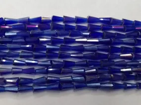 Indigo Blue Conical Crystal Glass Beads (Wholesale)