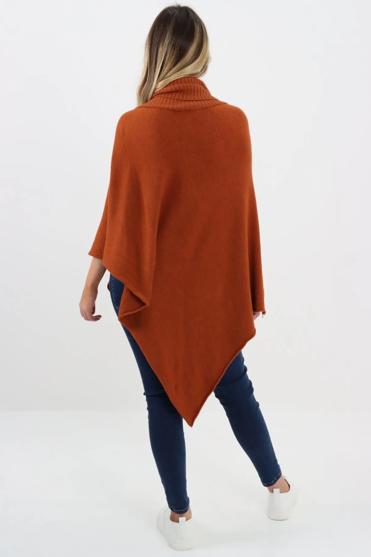 Italian Knitted Star Cowl Neck Lagenlook Poncho