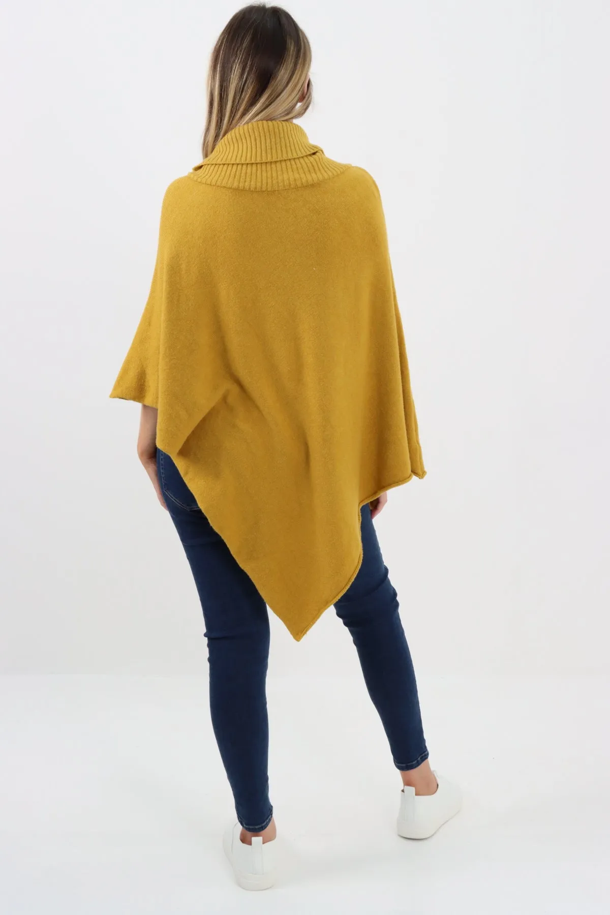 Italian Knitted Star Cowl Neck Lagenlook Poncho