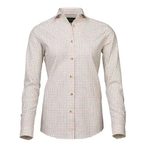 Laksen Eleanor Ladies Cotton Wool Tattersall Shirt - Wine/Loden