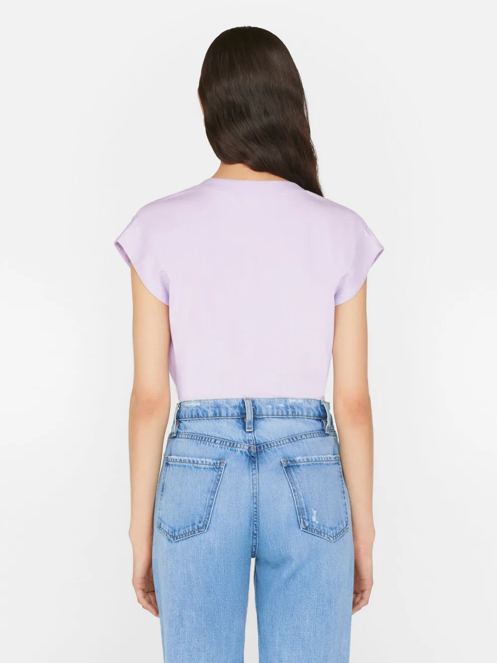 Le Mid Rise V Neck Tee -- Lilac