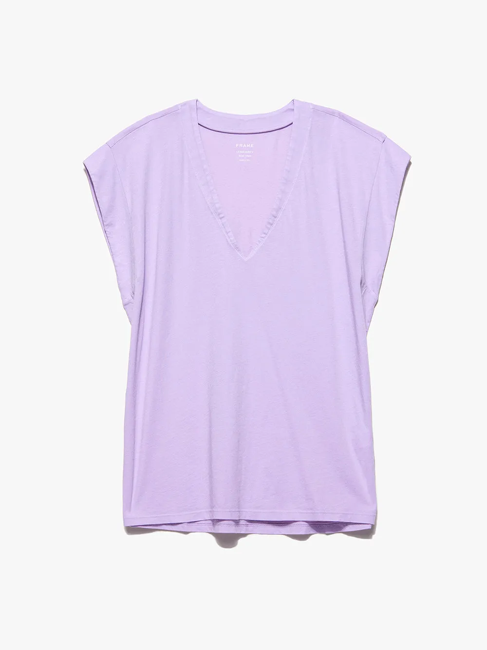 Le Mid Rise V Neck Tee -- Lilac