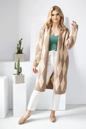 Long Knee Length Knitted Cardigan by PeeKaBoo | 3 Colour Options