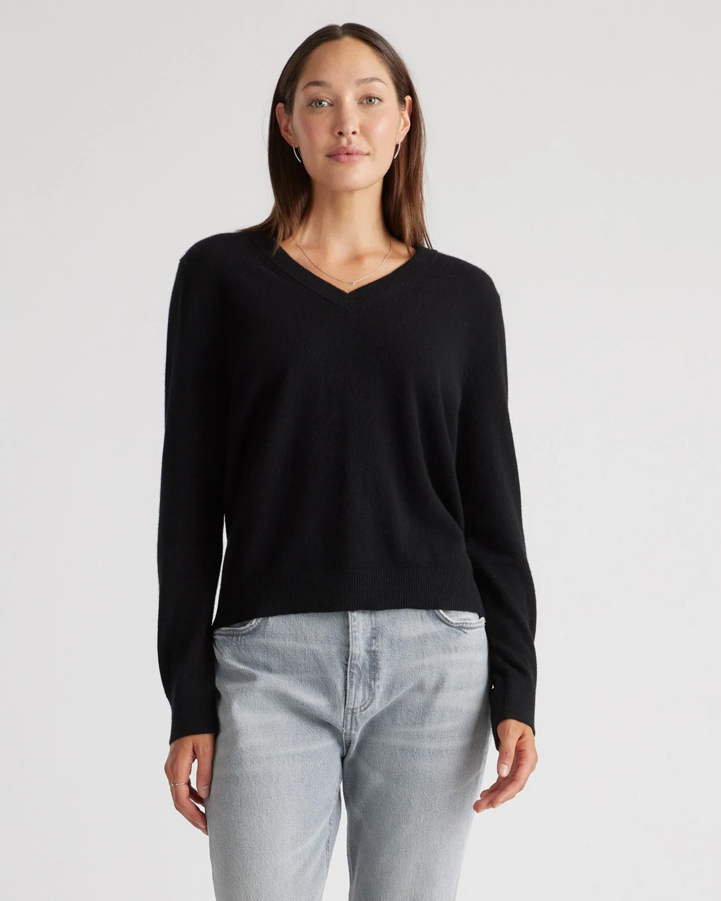 Mongolian Cashmere Relaxed V-Neck Sweater