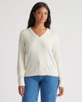 Mongolian Cashmere Relaxed V-Neck Sweater