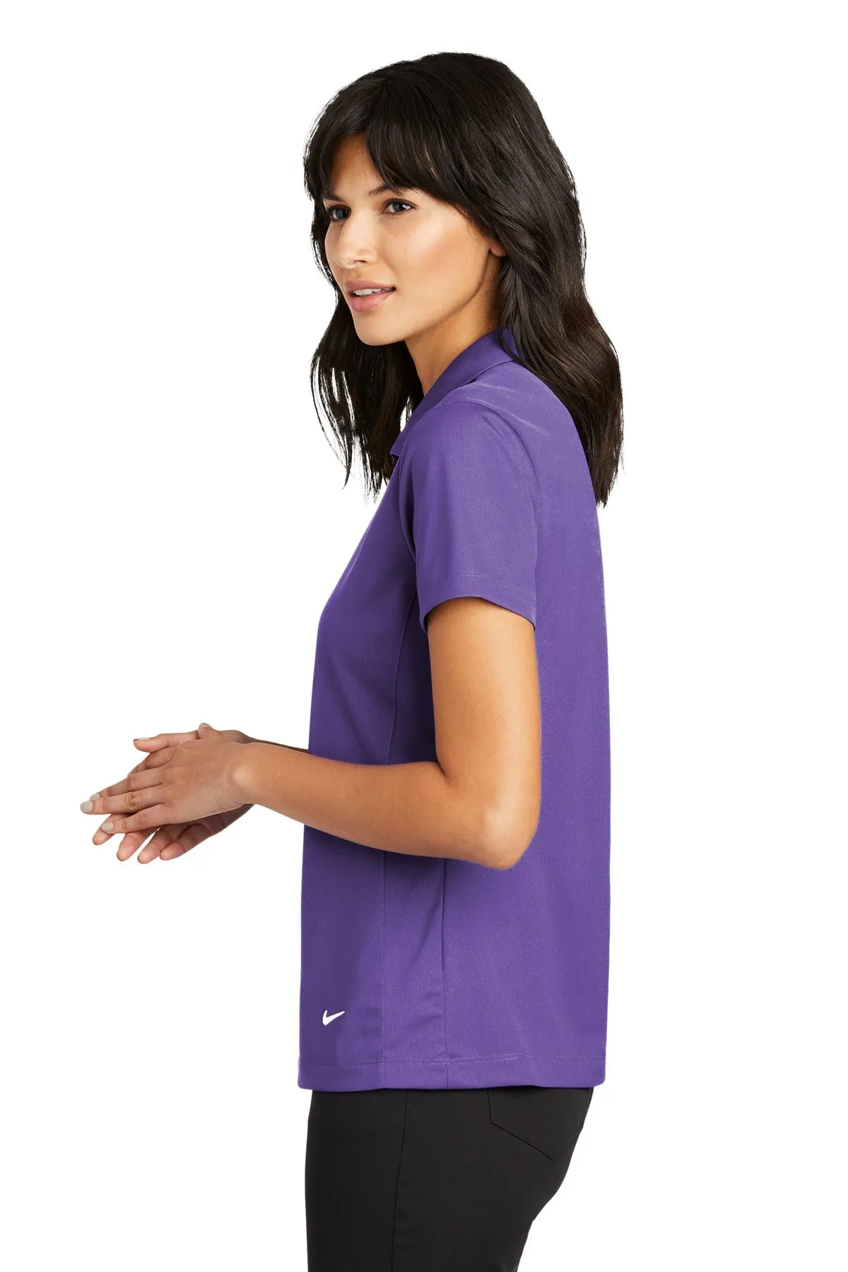 Nike Ladies Dri-FIT Vertical Mesh Customized Polos, Court Purple