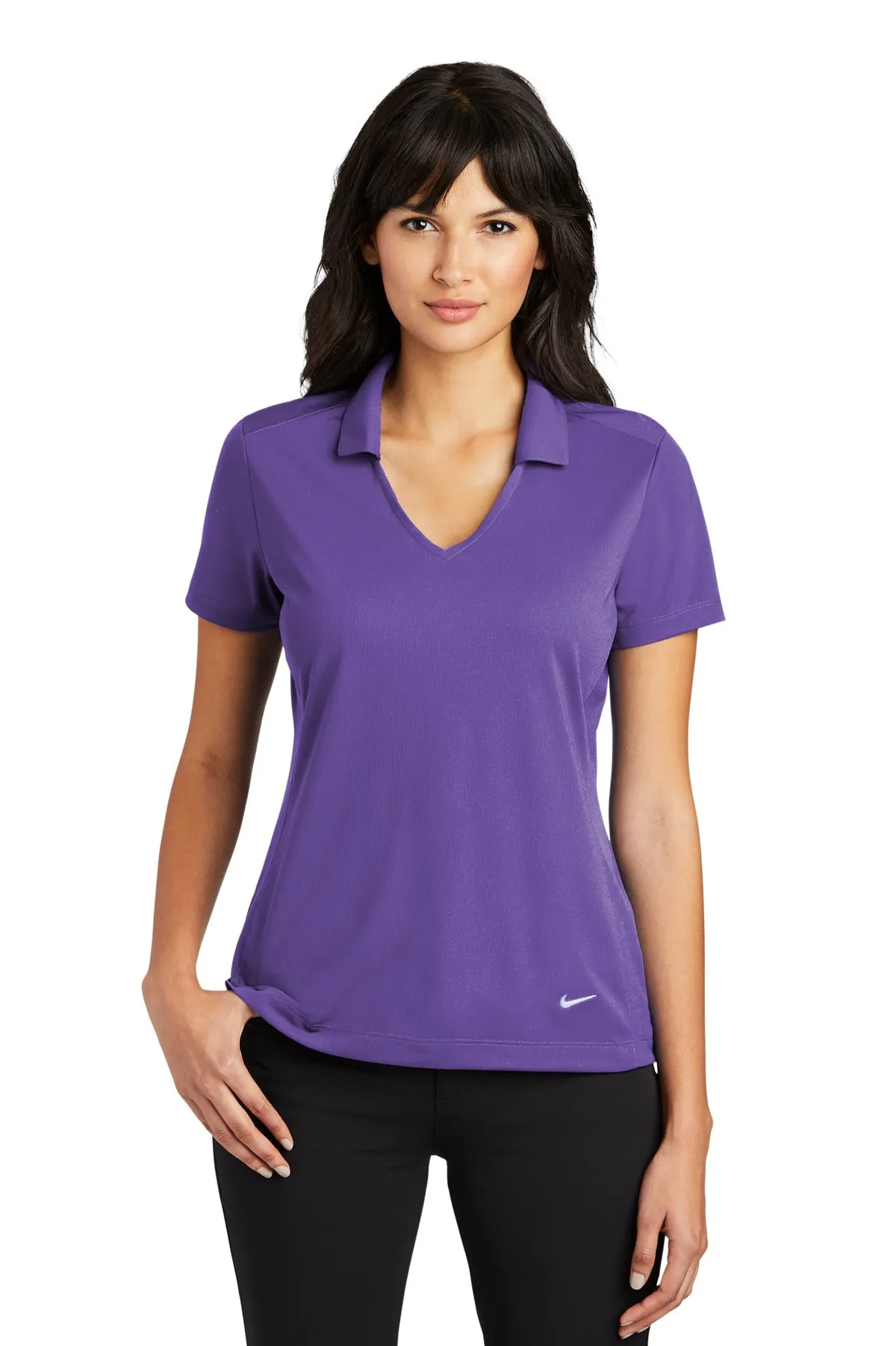 Nike Ladies Dri-FIT Vertical Mesh Customized Polos, Court Purple