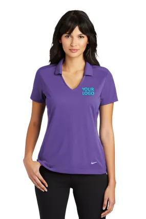 Nike Ladies Dri-FIT Vertical Mesh Customized Polos, Court Purple
