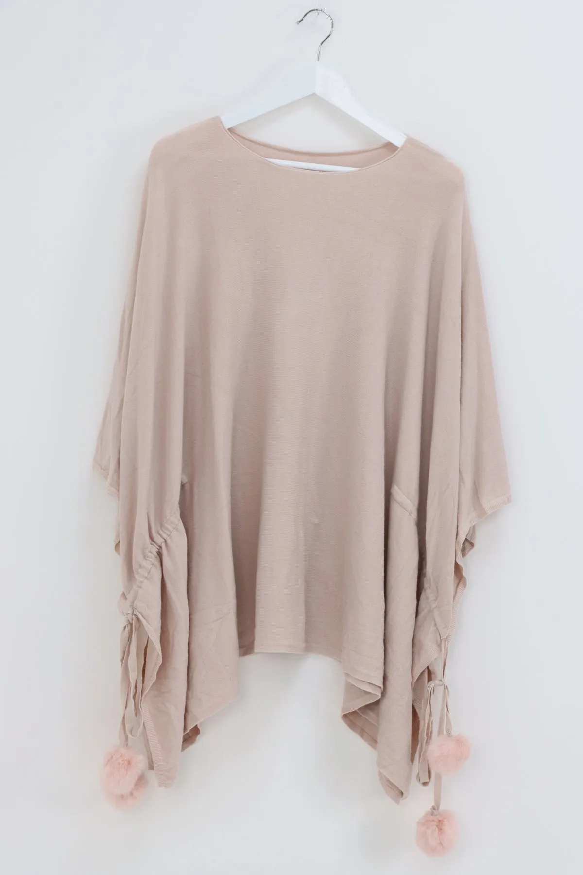 Pom Pom Poncho Jumper Top