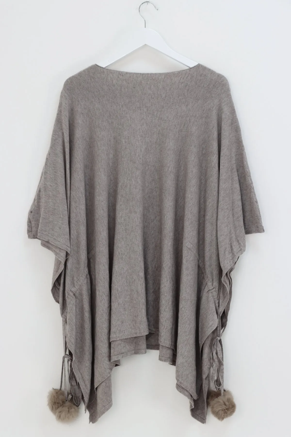 Pom Pom Poncho Jumper Top