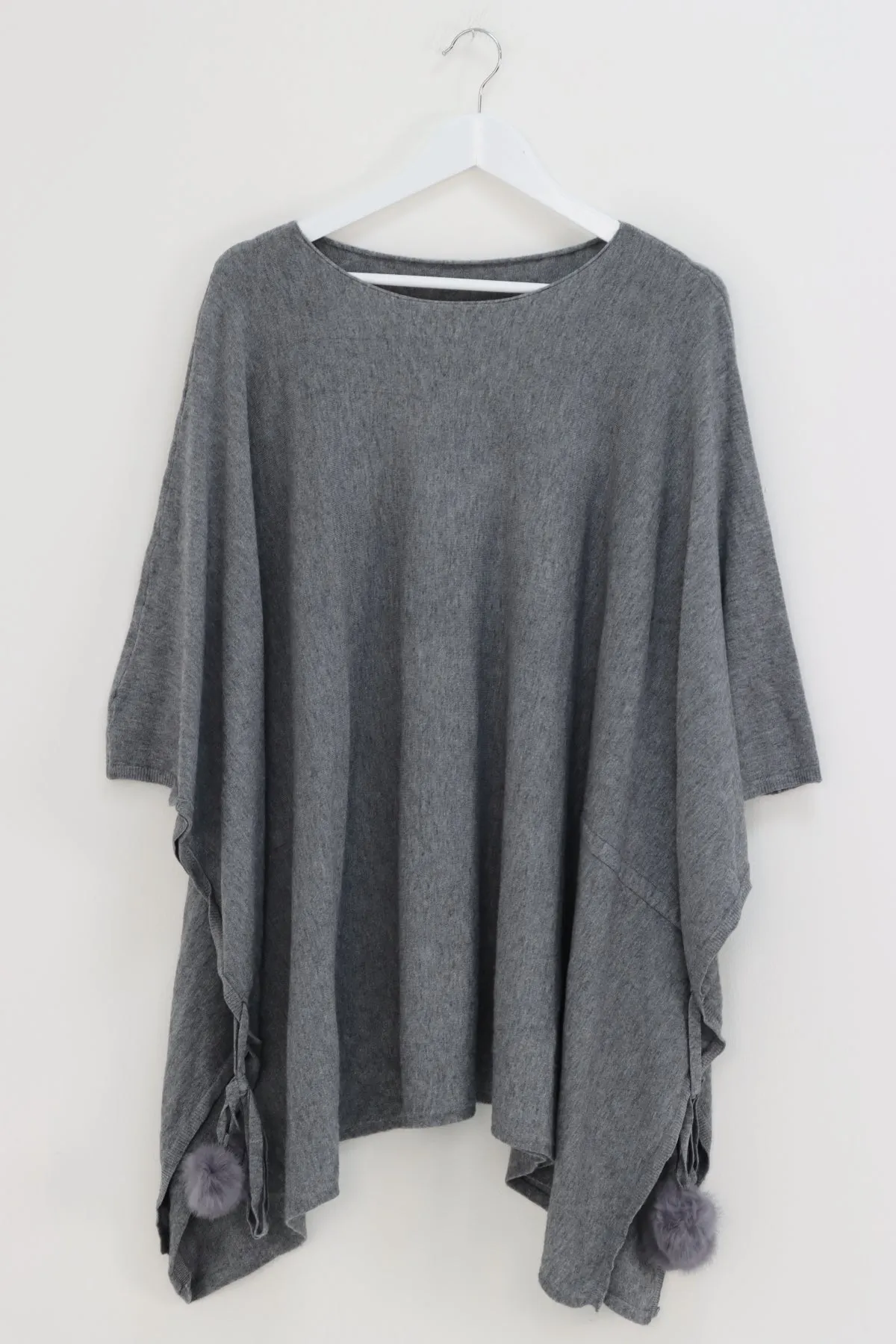Pom Pom Poncho Jumper Top