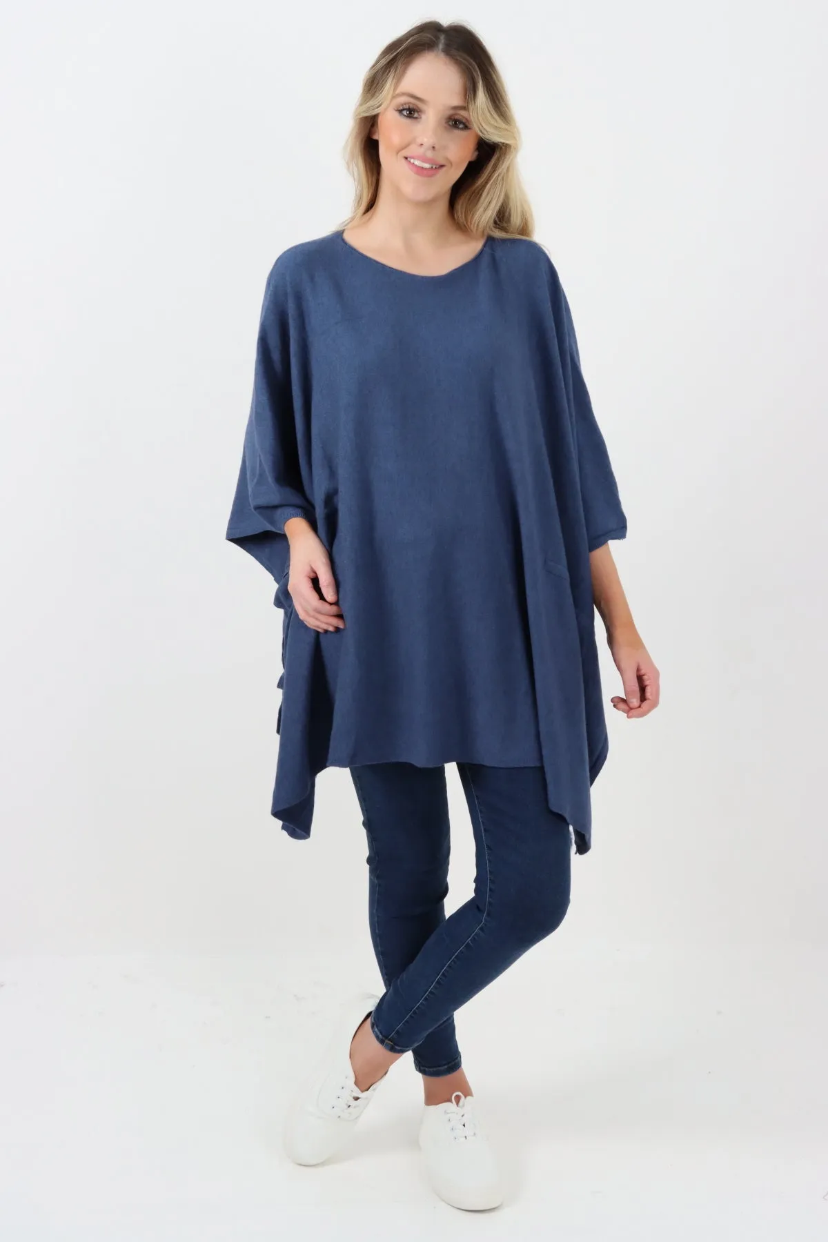 Pom Pom Poncho Jumper Top