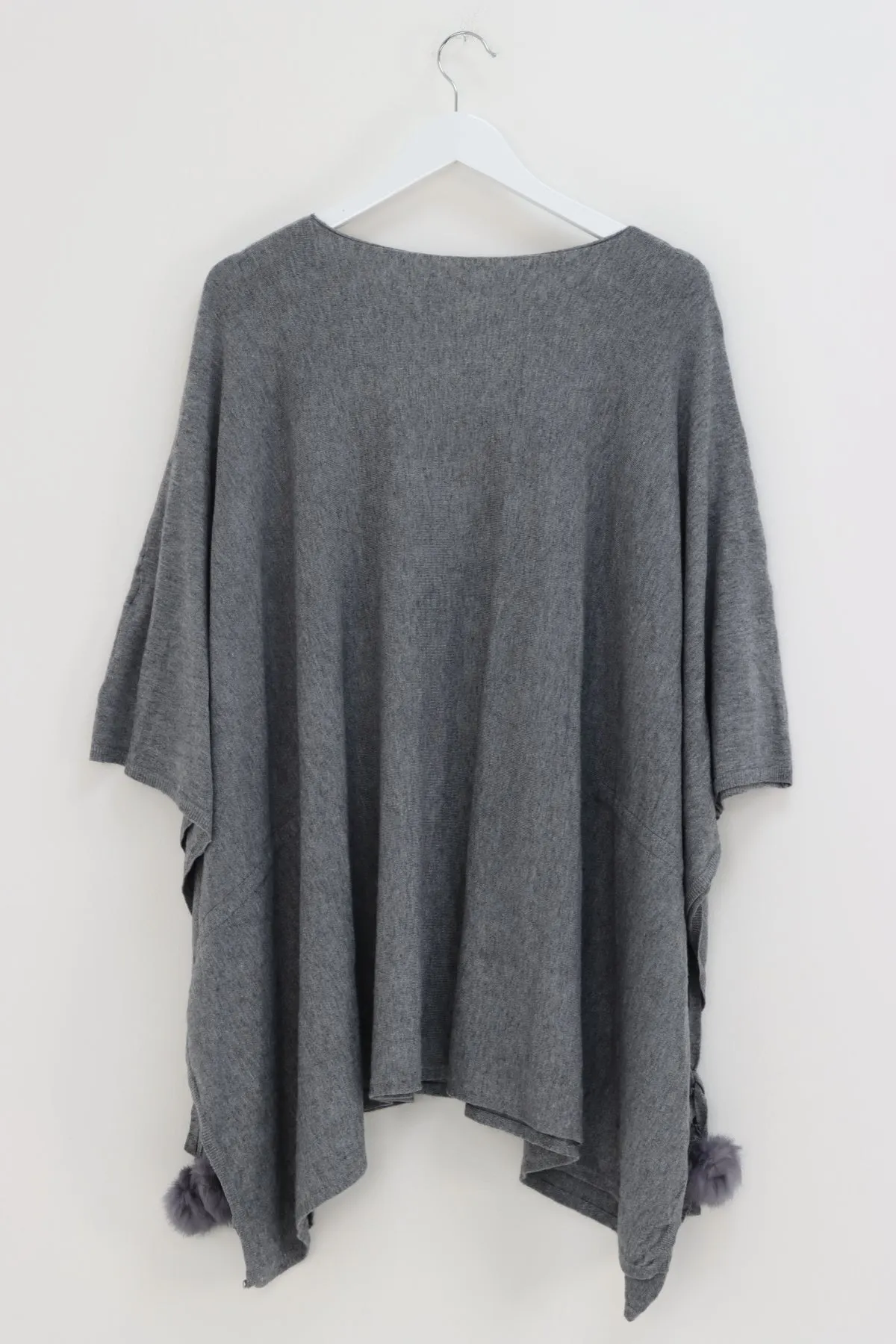 Pom Pom Poncho Jumper Top