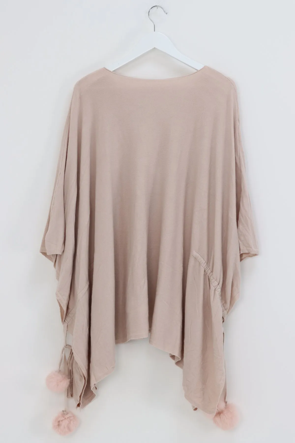 Pom Pom Poncho Jumper Top
