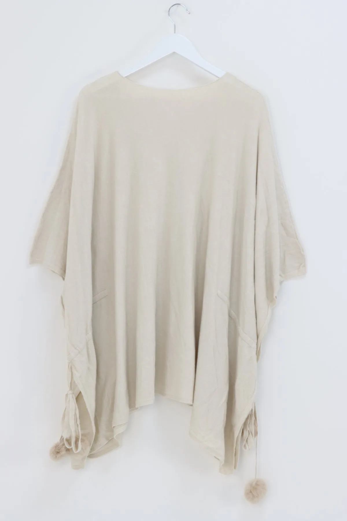 Pom Pom Poncho Jumper Top