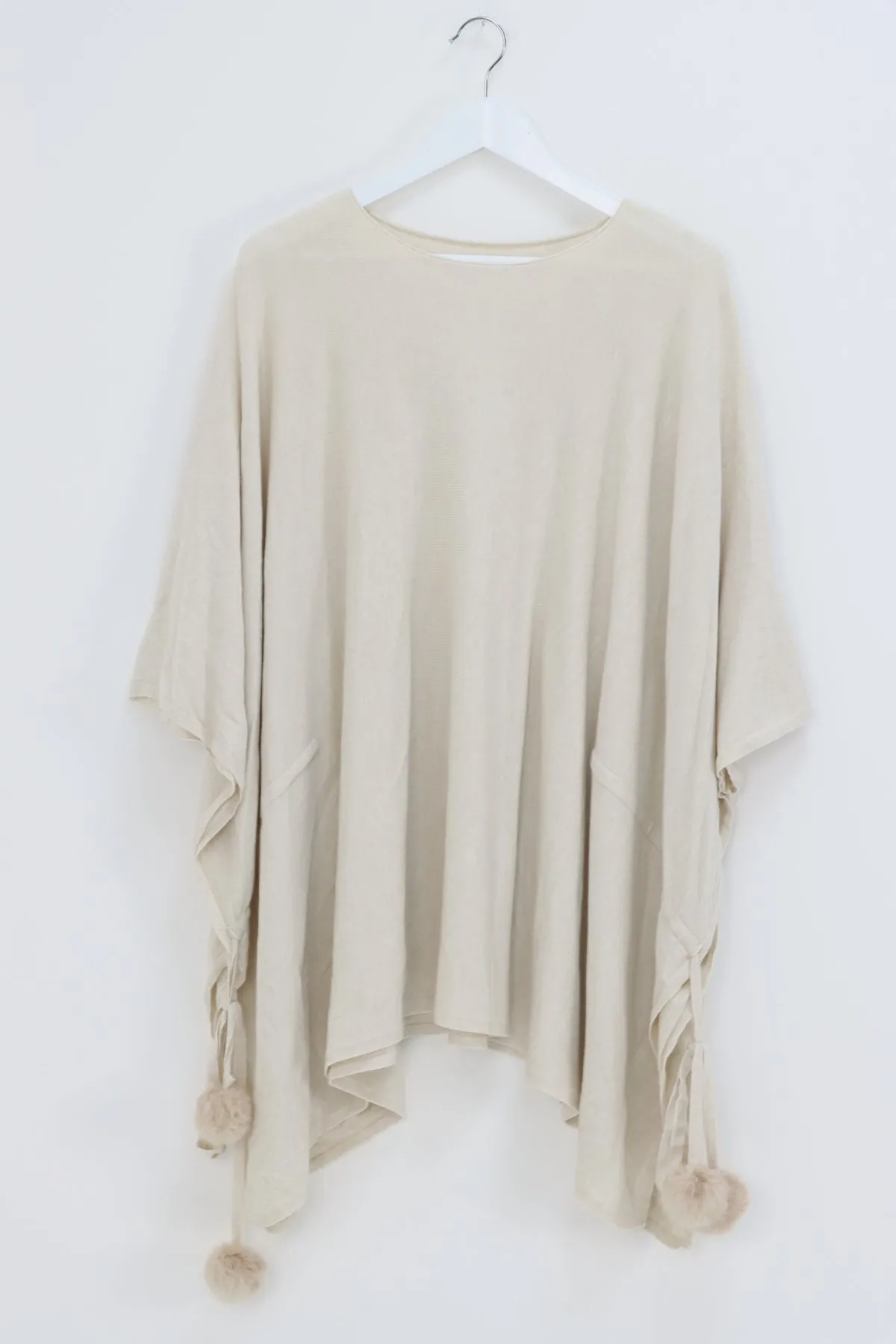 Pom Pom Poncho Jumper Top