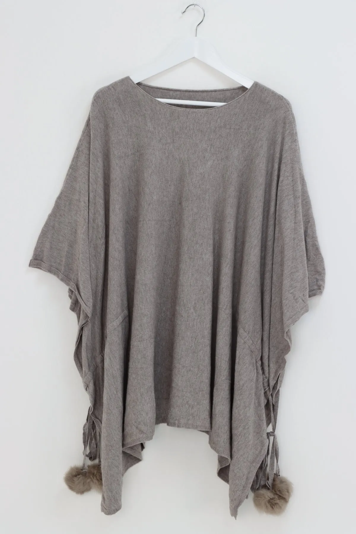 Pom Pom Poncho Jumper Top