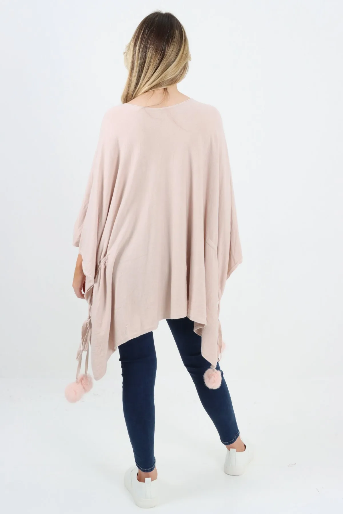 Pom Pom Poncho Jumper Top