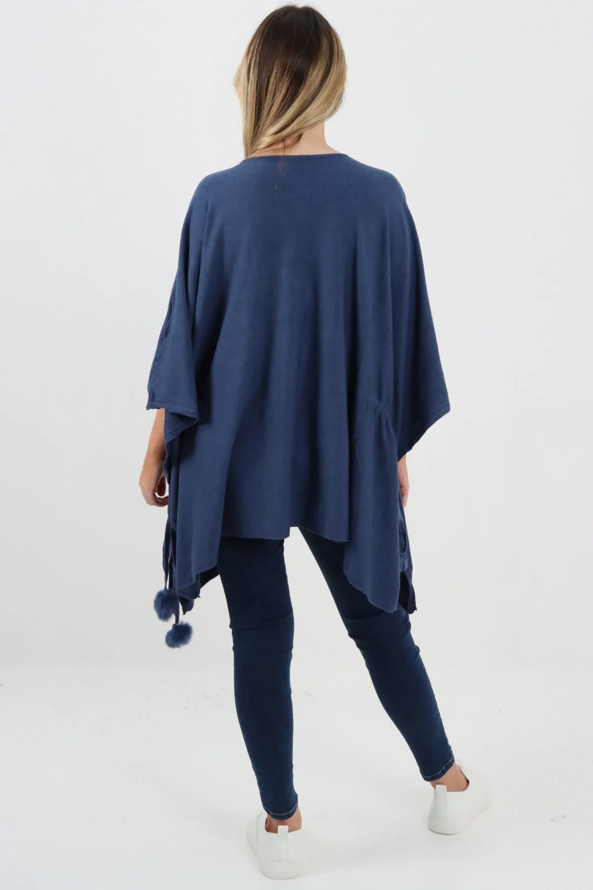 Pom Pom Poncho Jumper Top