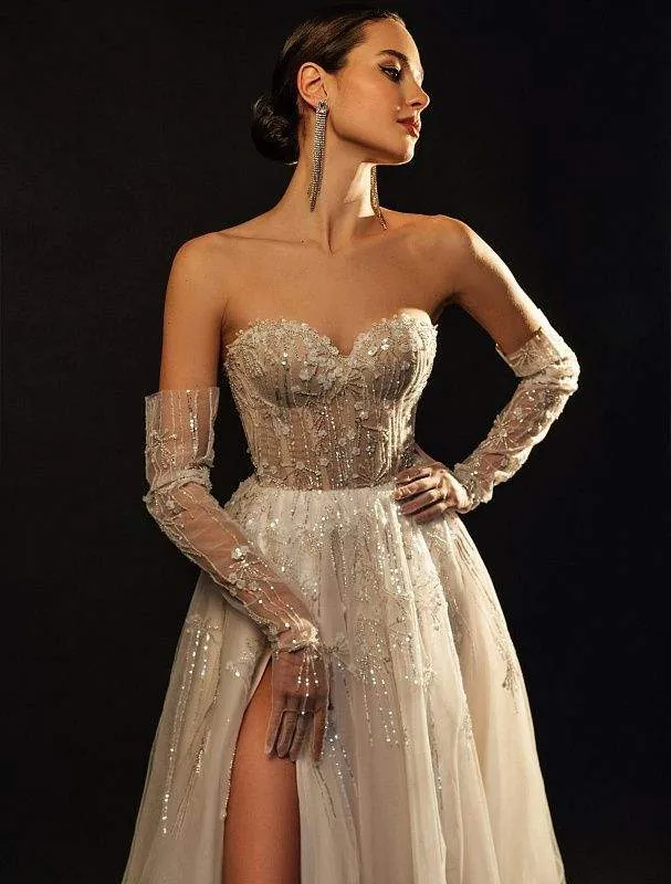 Princess Beige Wedding Dress