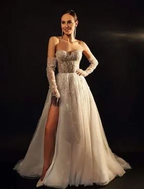 Princess Beige Wedding Dress
