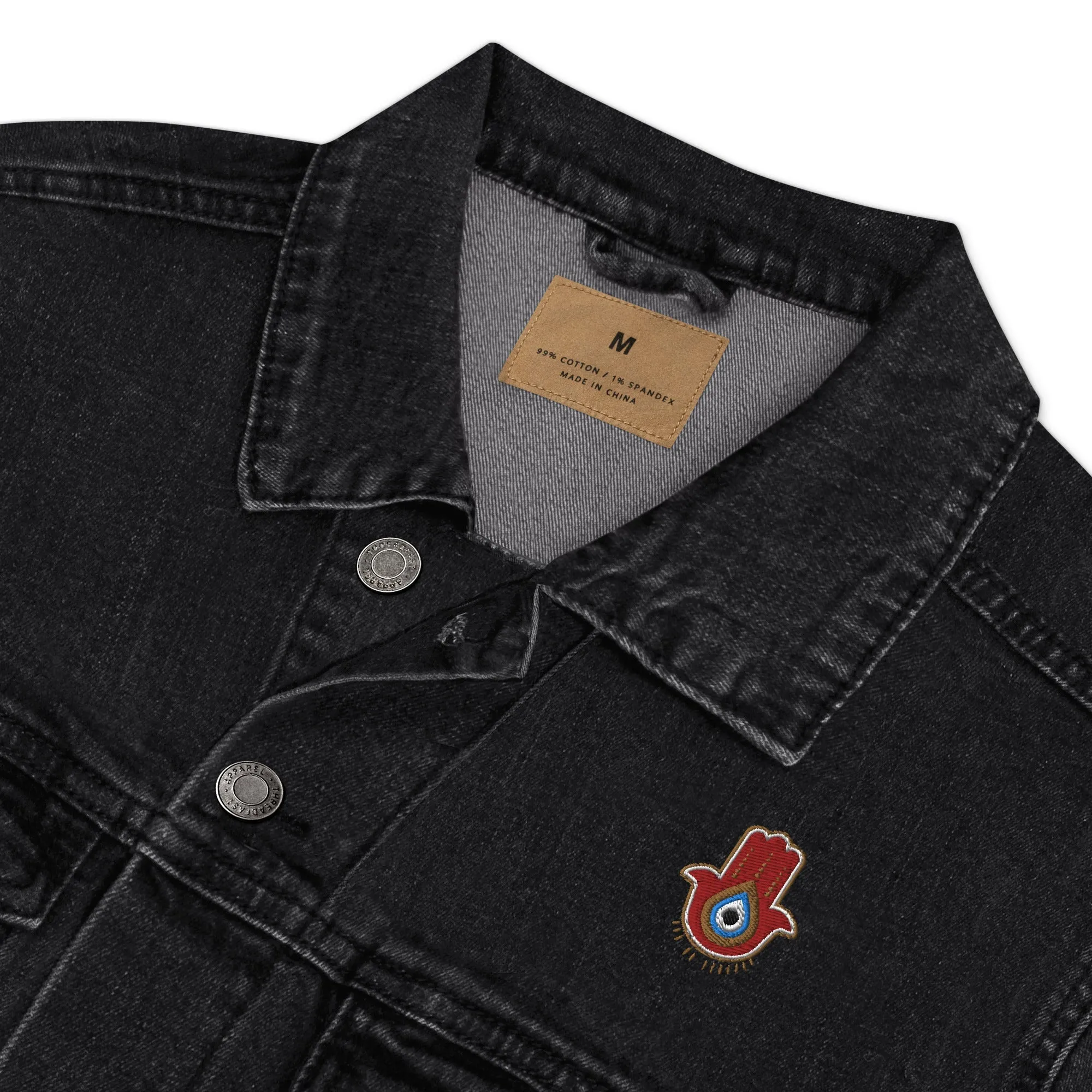 Red Hamsa Denim Jacket
