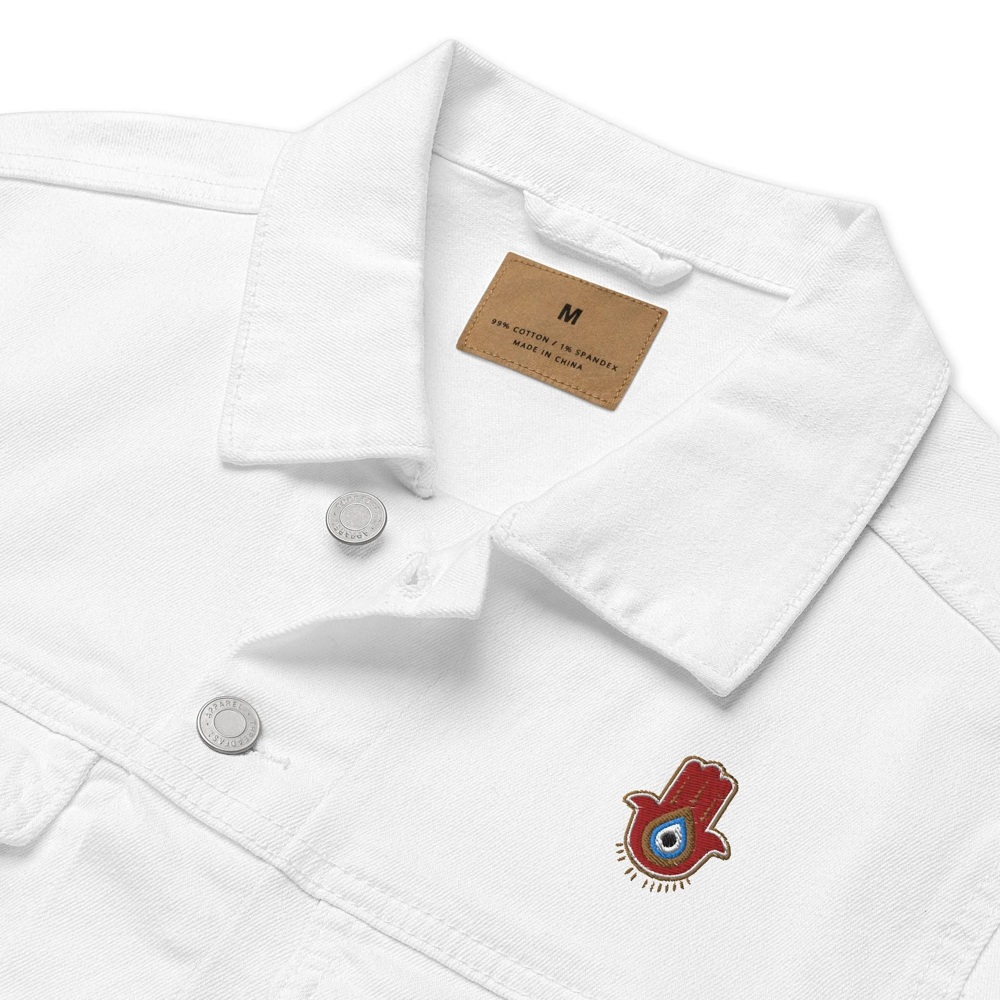 Red Hamsa Denim Jacket