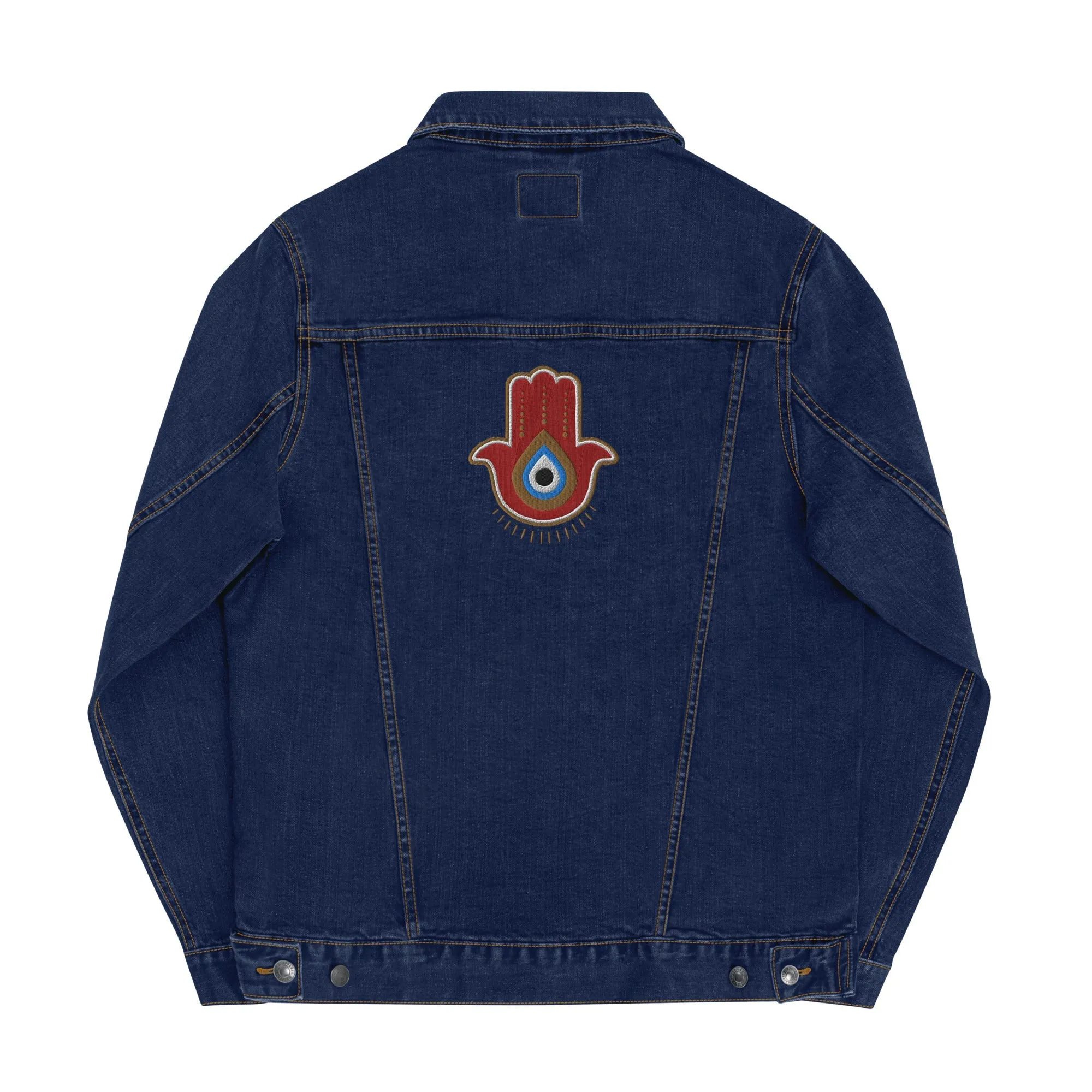 Red Hamsa Denim Jacket