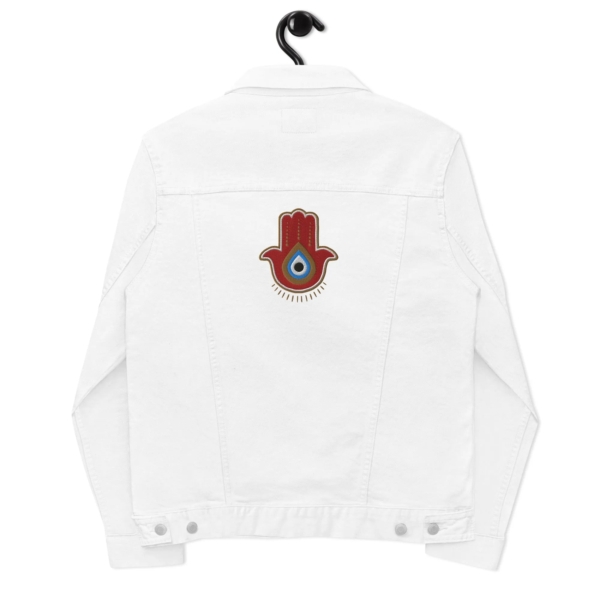 Red Hamsa Denim Jacket