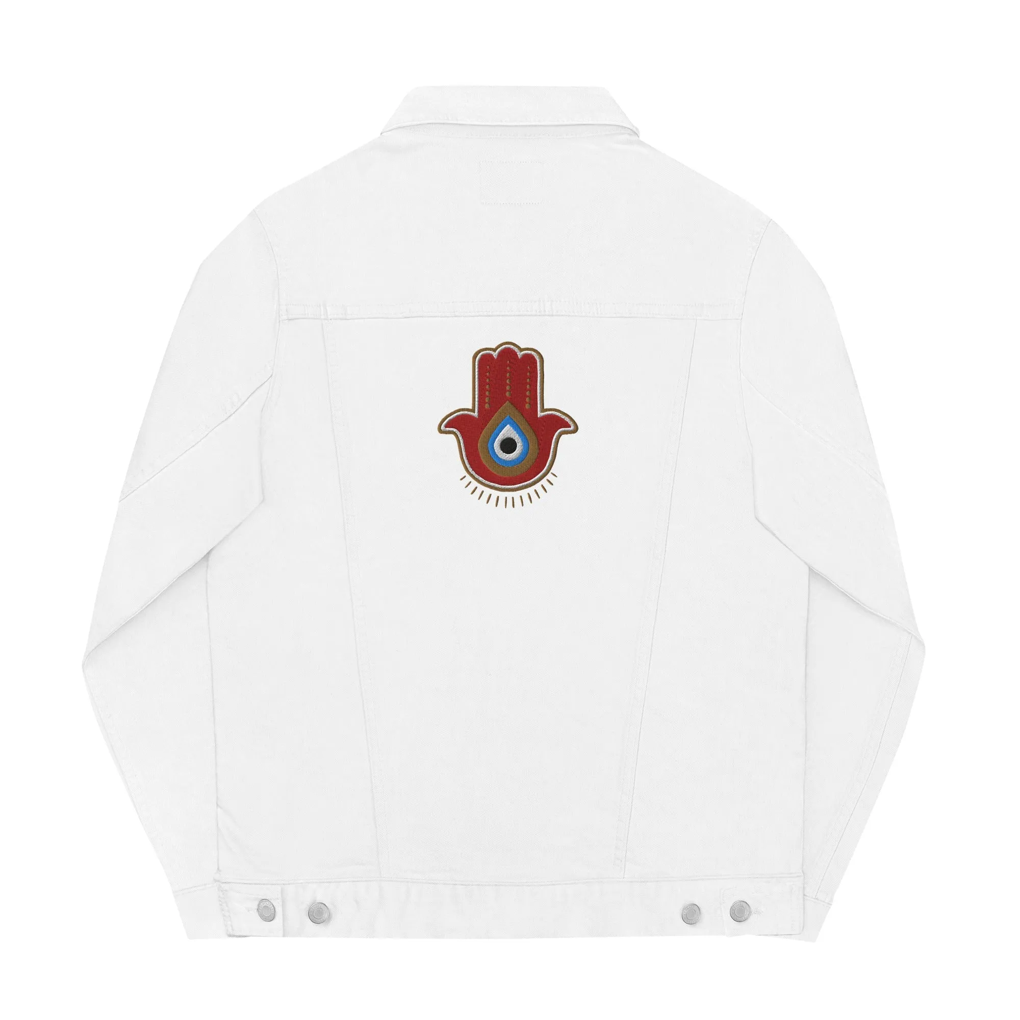 Red Hamsa Denim Jacket