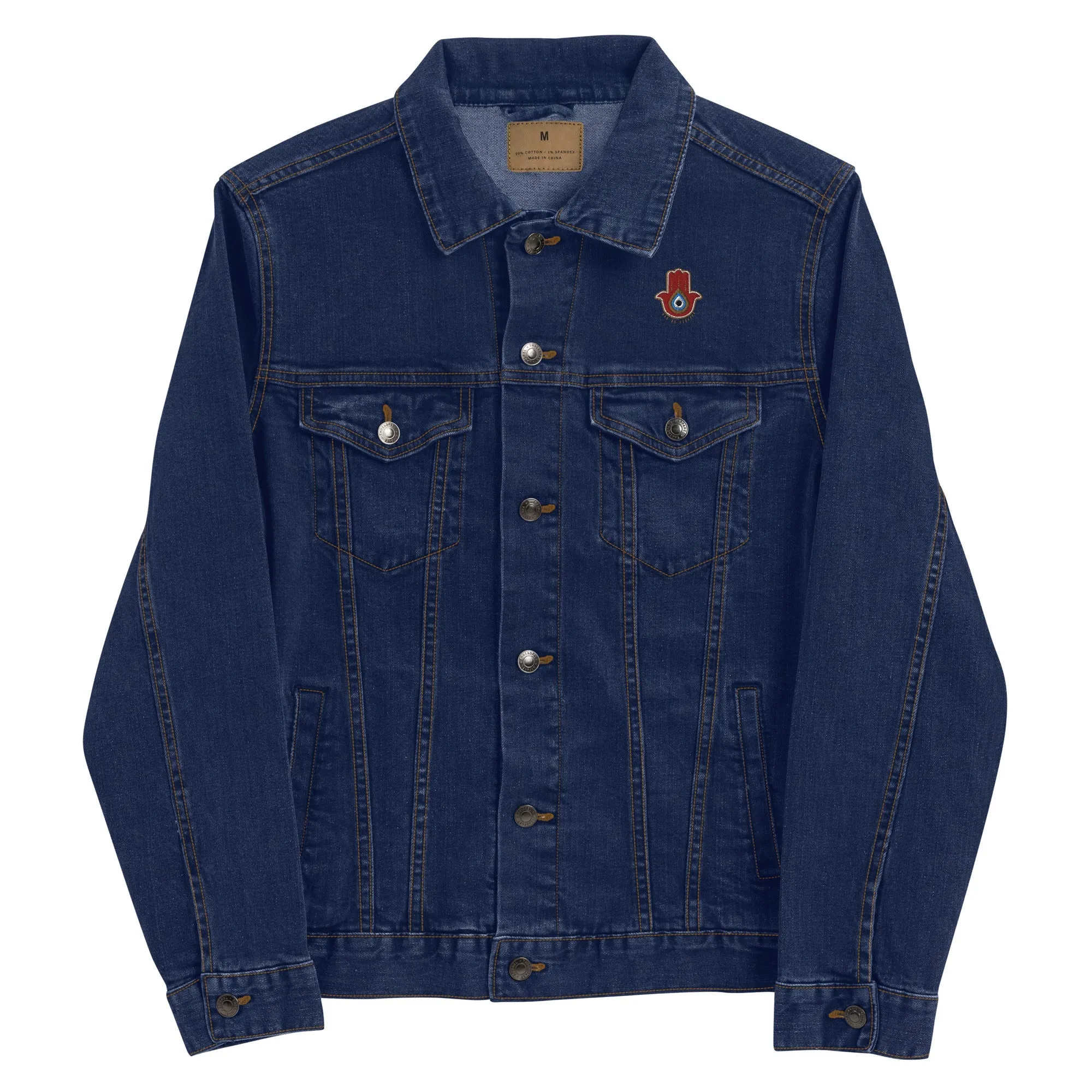 Red Hamsa Denim Jacket