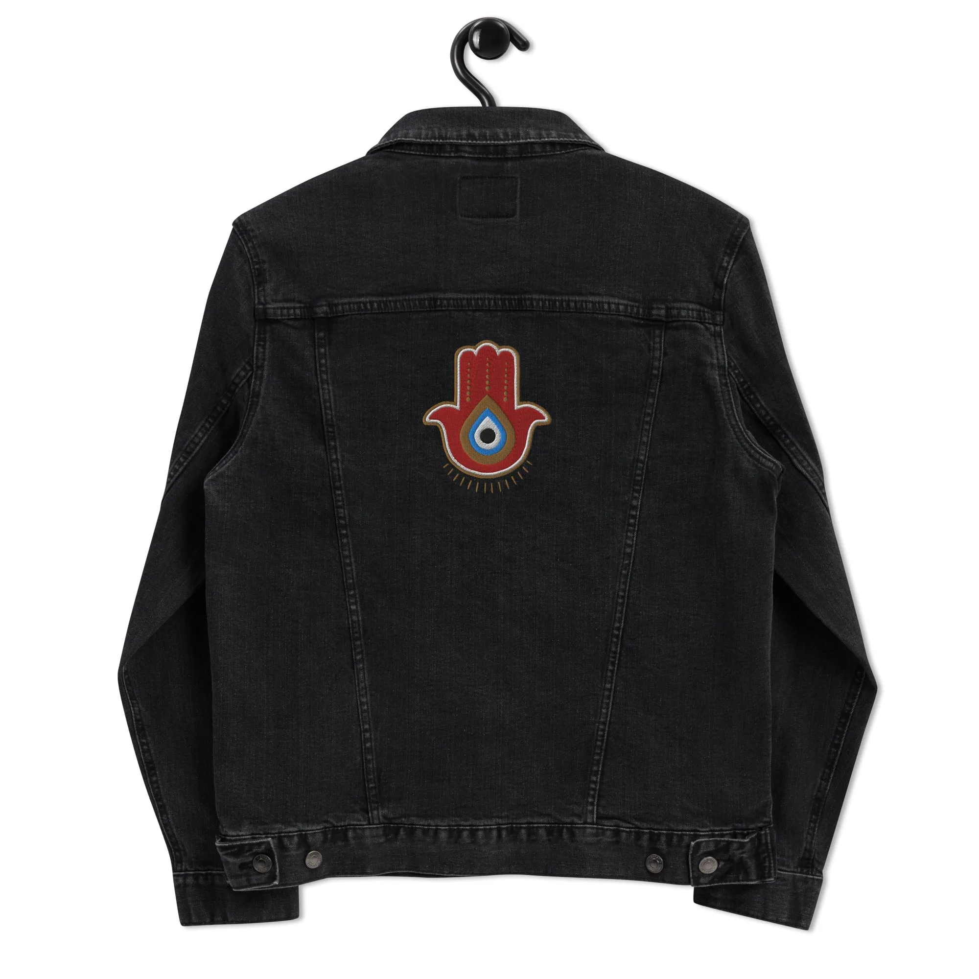 Red Hamsa Denim Jacket