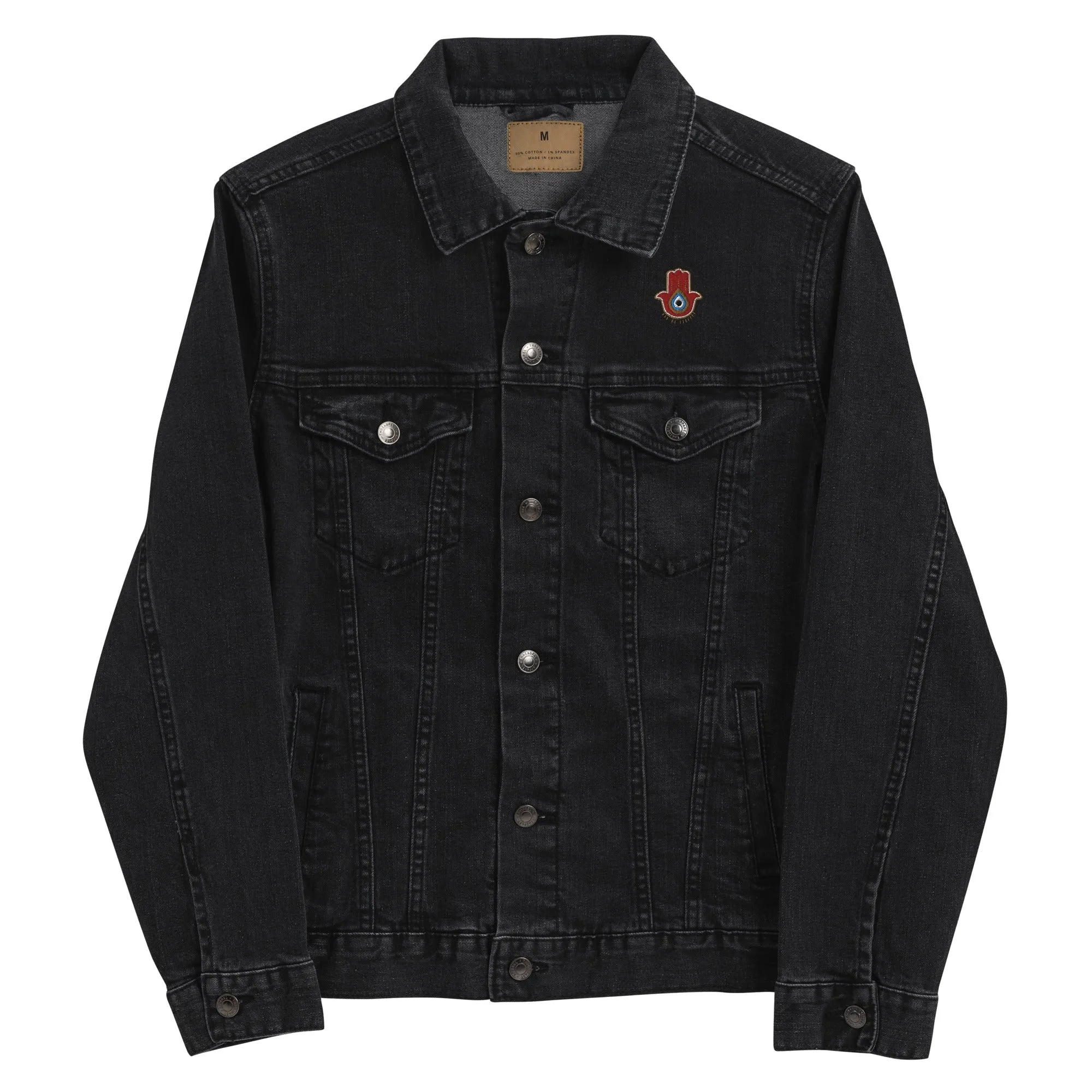 Red Hamsa Denim Jacket