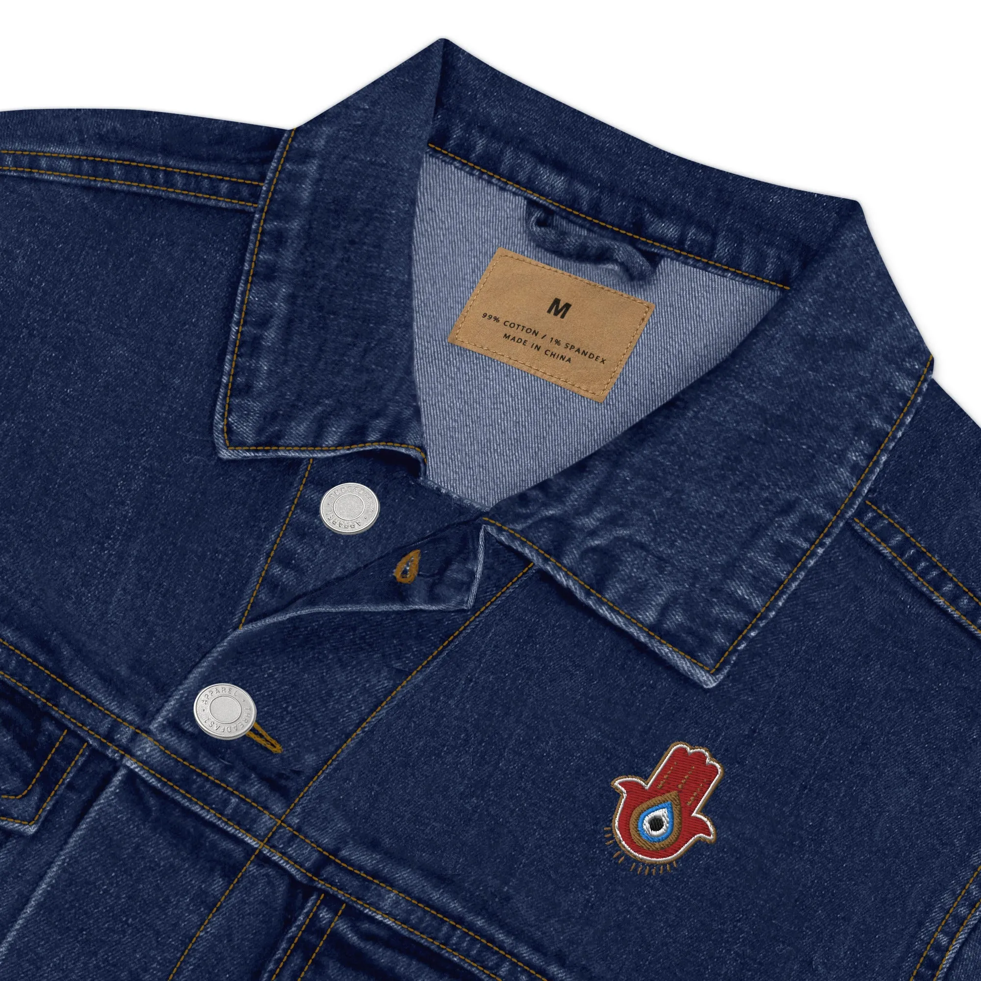 Red Hamsa Denim Jacket