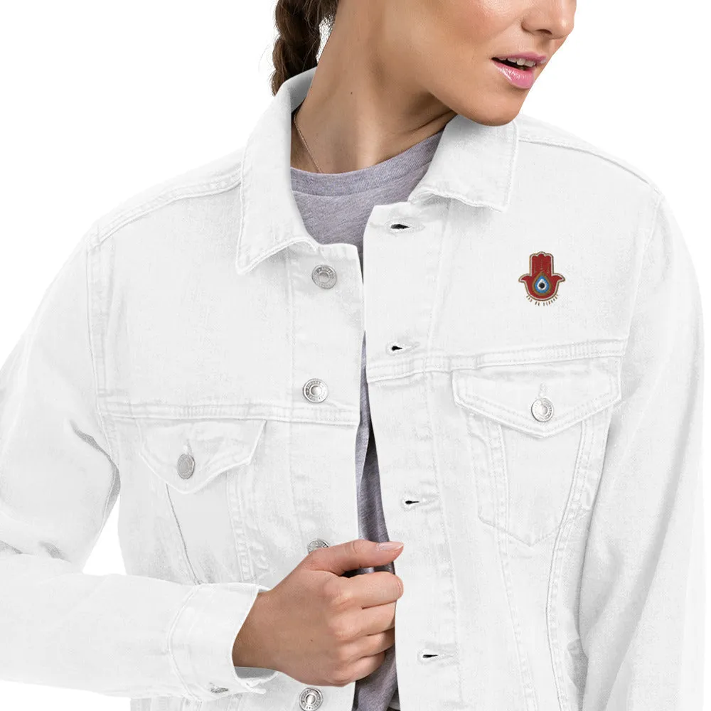 Red Hamsa Denim Jacket