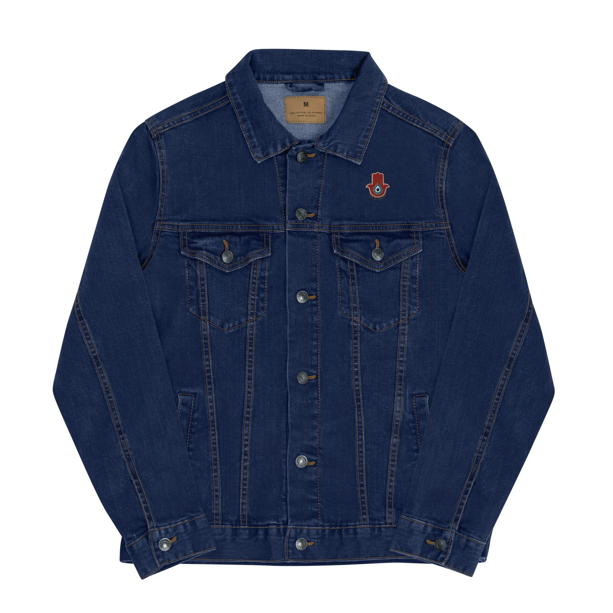 Red Hamsa Denim Jacket