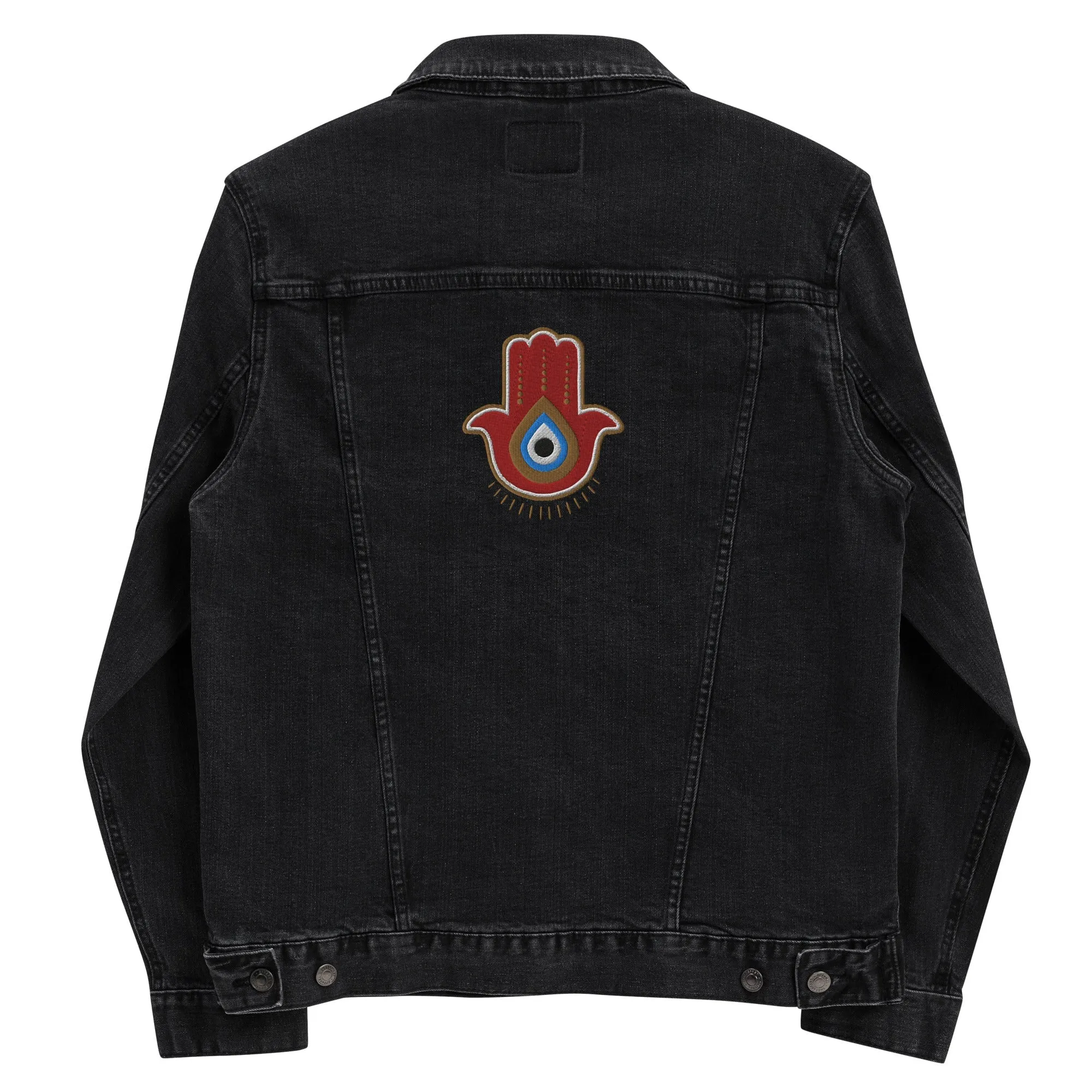 Red Hamsa Denim Jacket