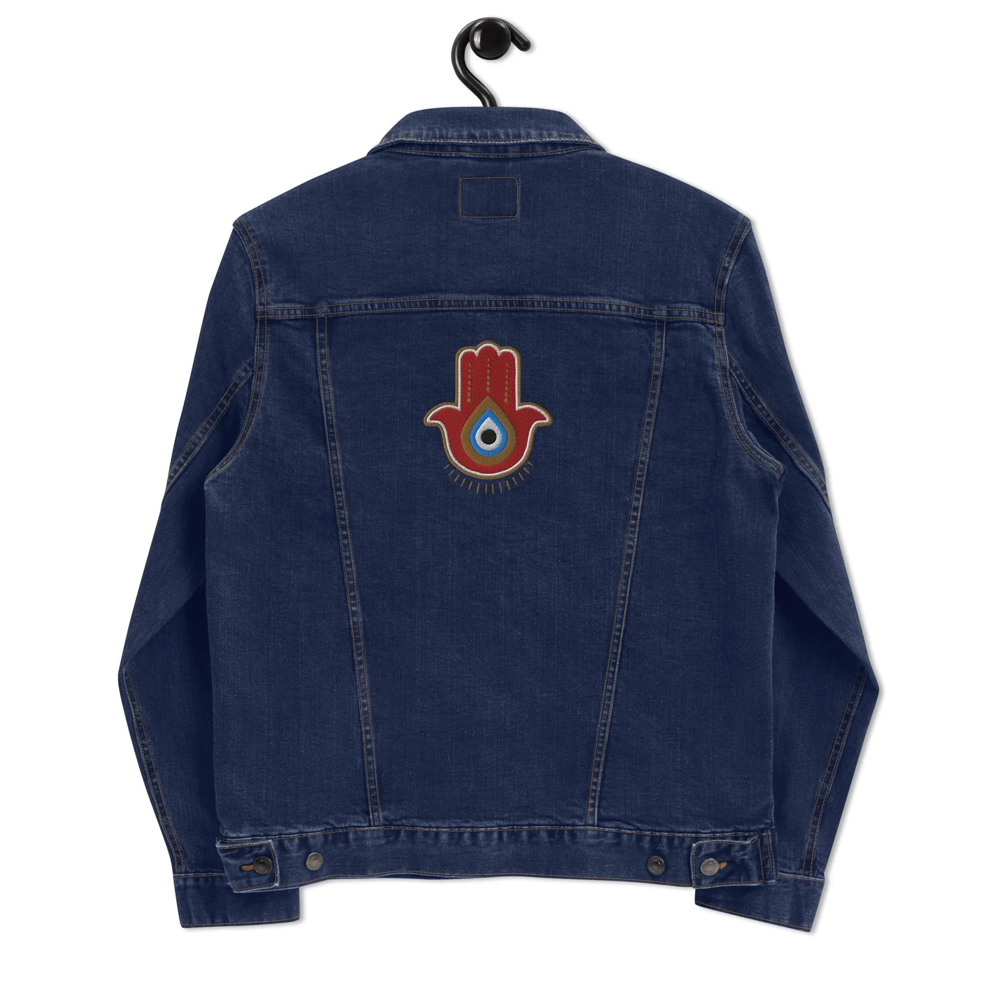 Red Hamsa Denim Jacket