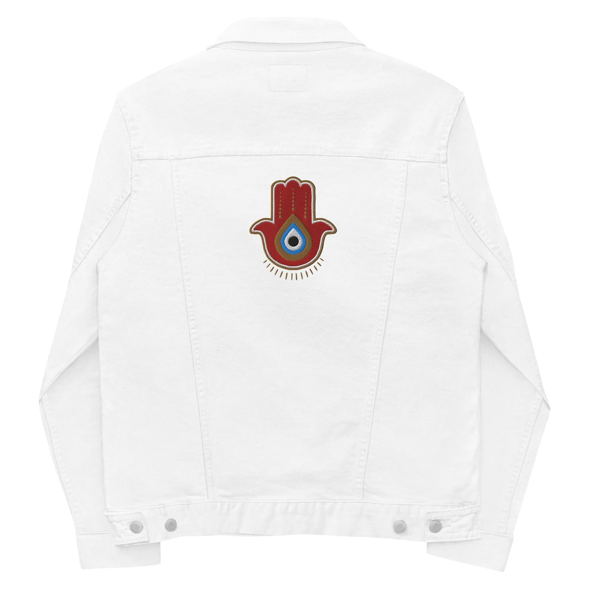 Red Hamsa Denim Jacket