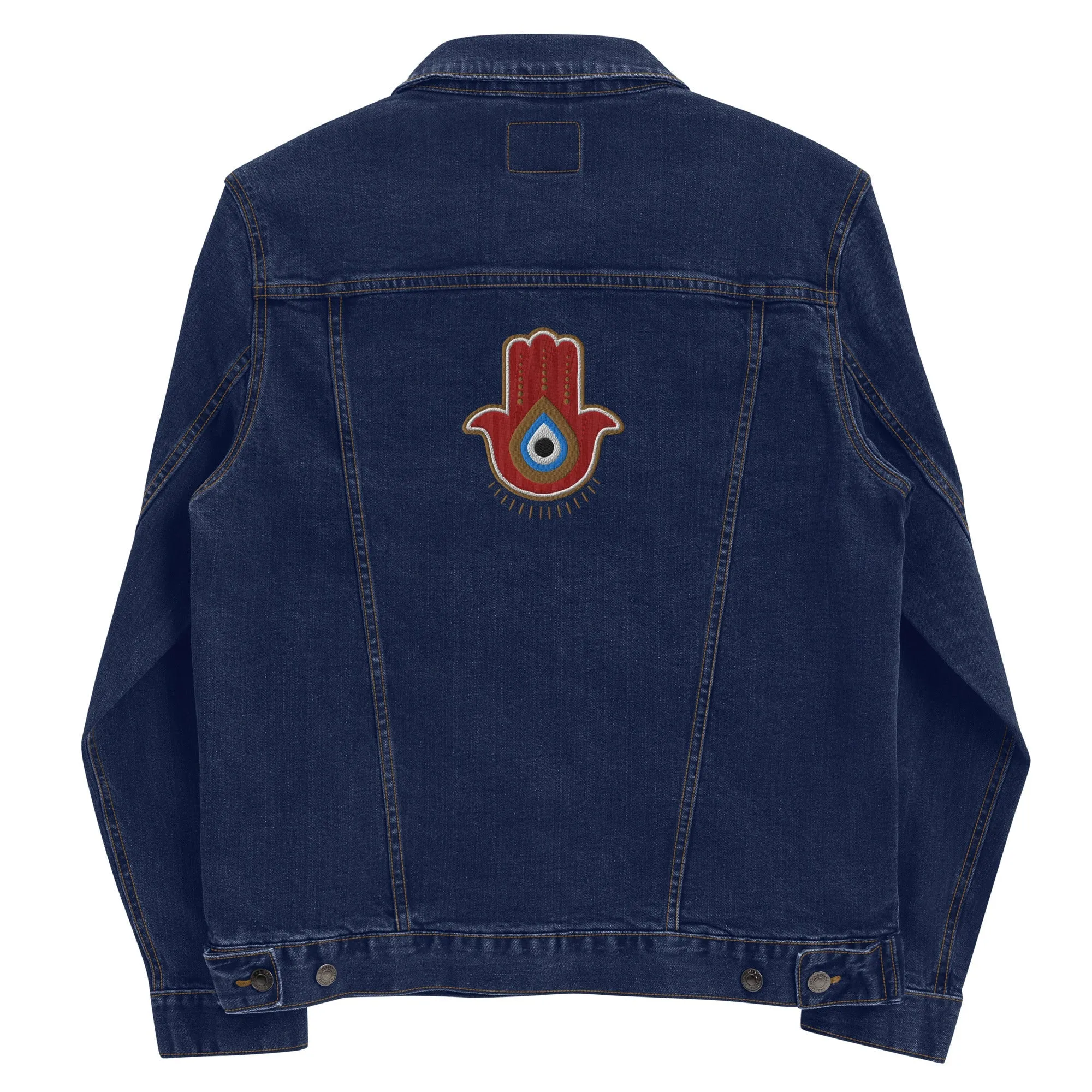 Red Hamsa Denim Jacket