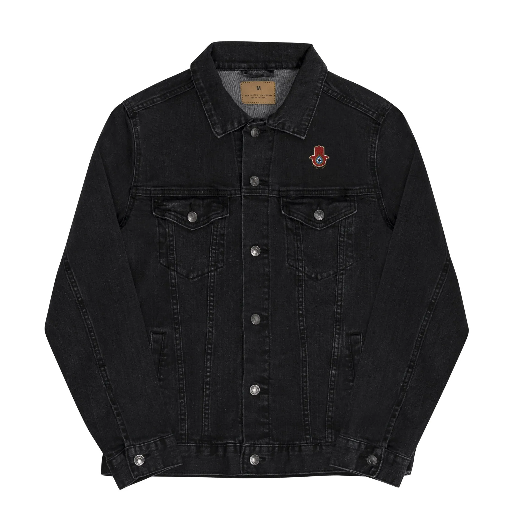 Red Hamsa Denim Jacket