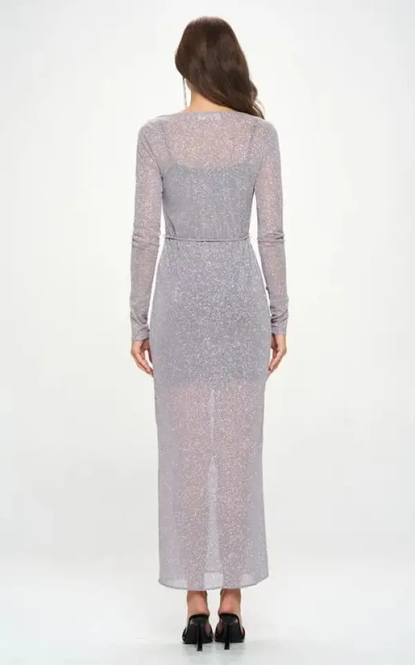 Renee C - Mesh Glitter Dress with Lining