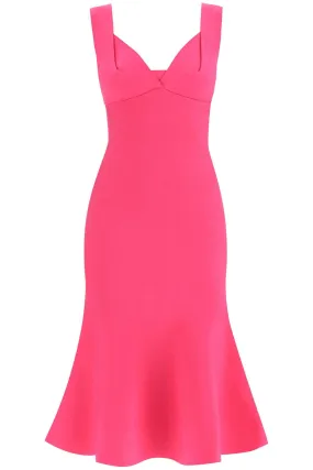 Roland mouret fluted hem midi dress