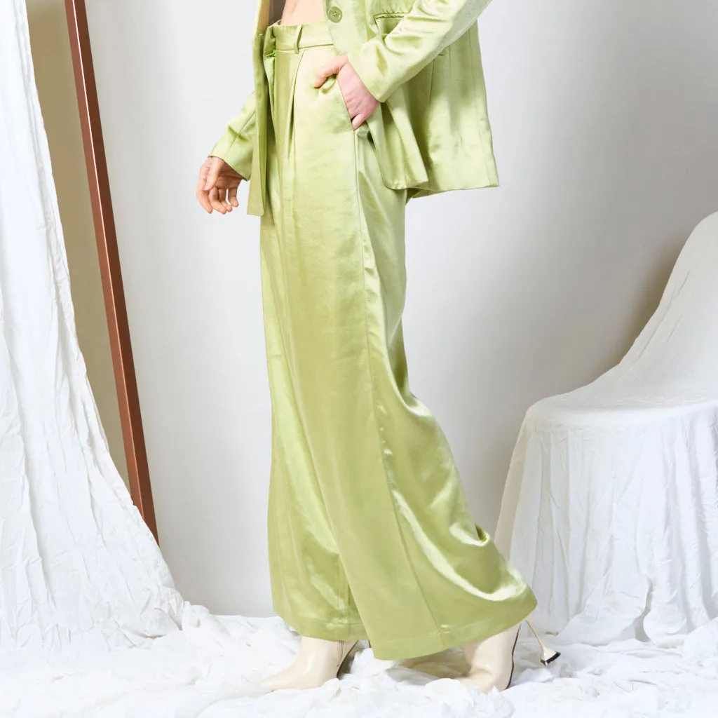 Satin wide leg trousers wholesale