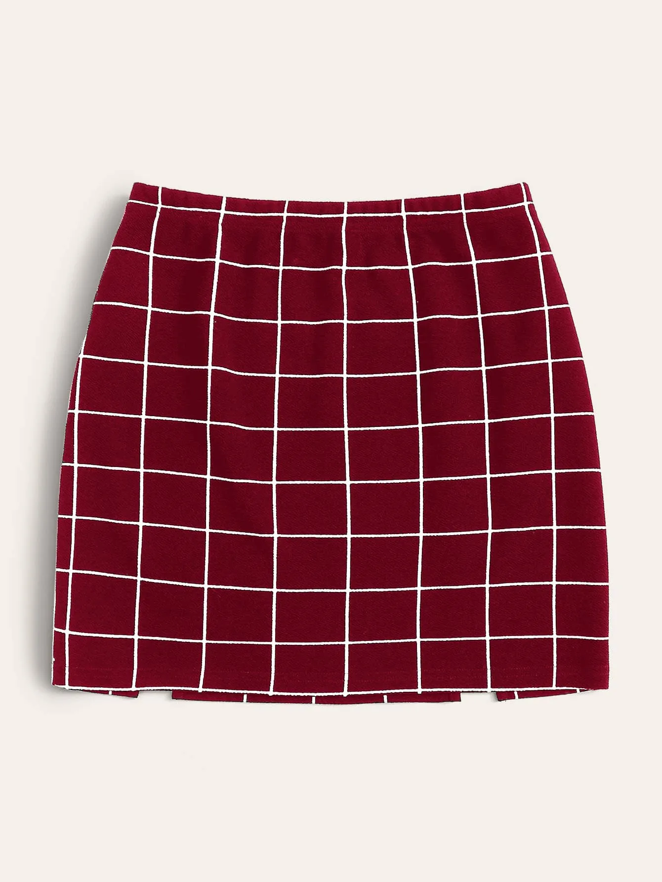 Sexy Plaid Split Natural Mini Women Skirt