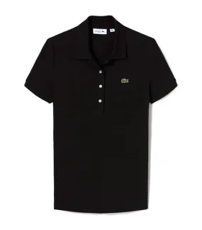 Slim Fit Stretch Cotton Jersey Polo Shirt Black