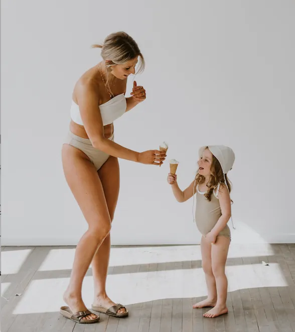 Tie-Strap One-Piece Swimsuit - Bone