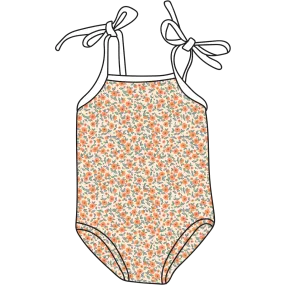 Tie Strap One-Piece Swimsuit - Marigold