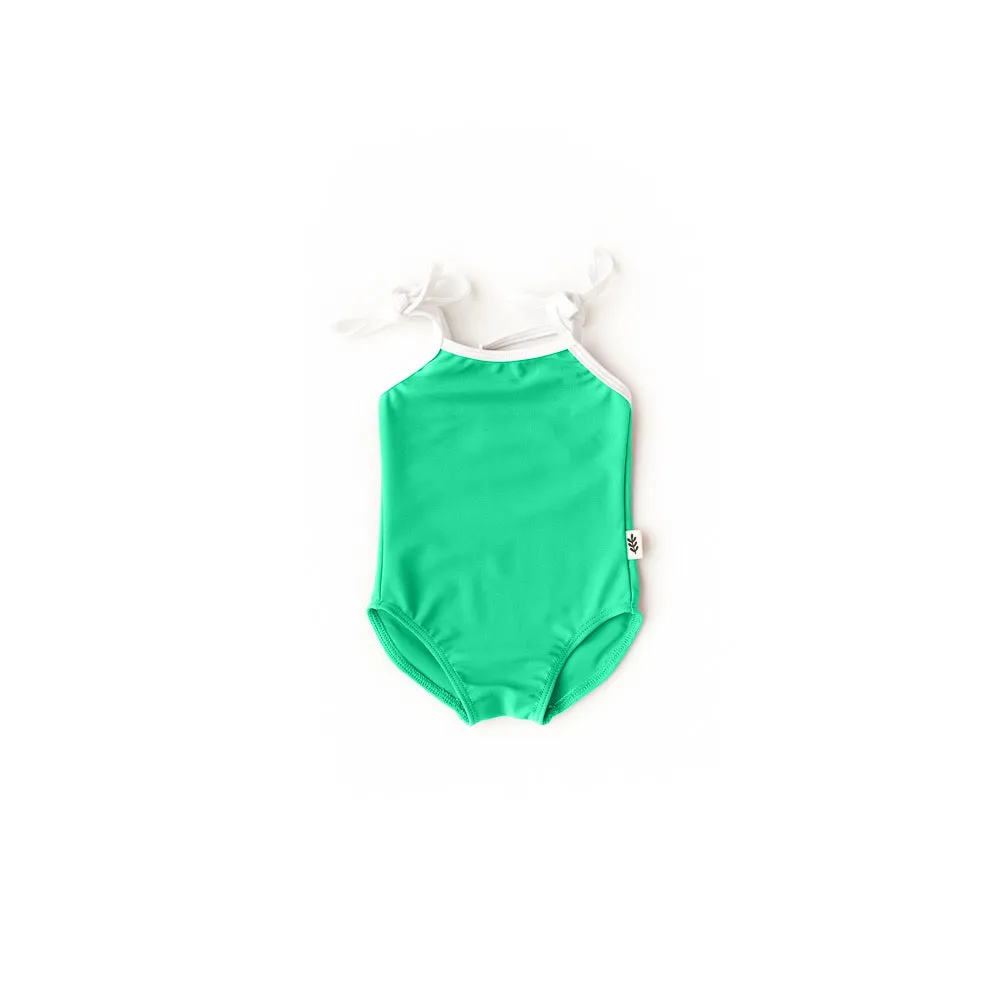 Tie-Strap One-Piece Swimsuit - Sea Green